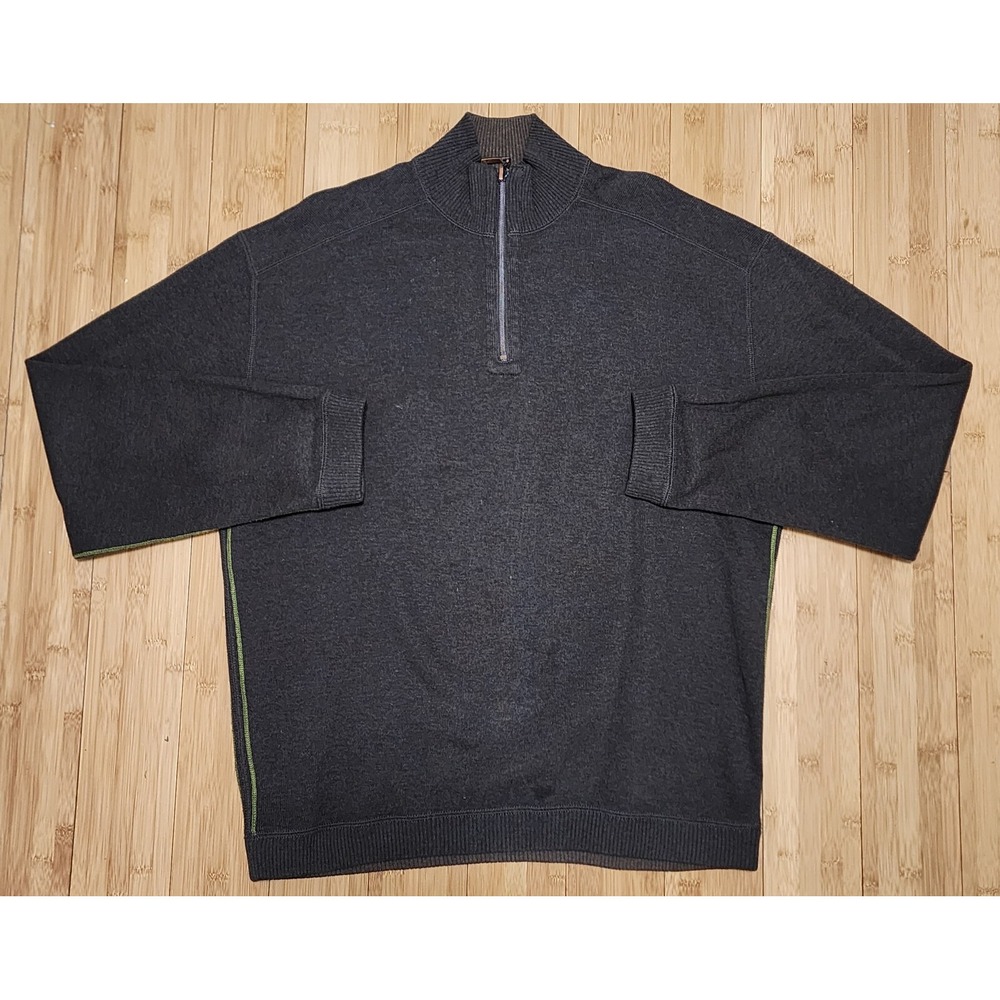 Tommy Bahama Sweater Sweatshirt Mens Large Long Sleeve 1/4 Zip Casual Brown Golf